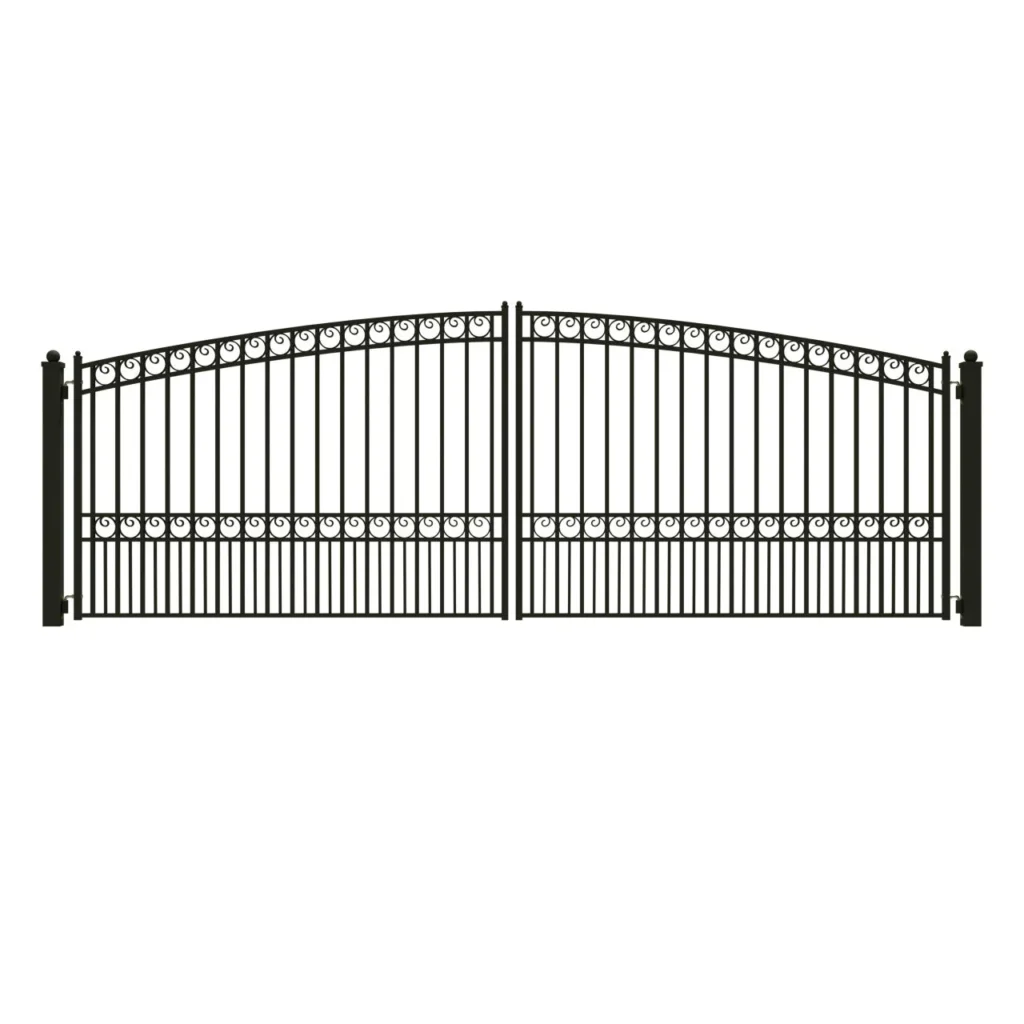 Chery Industrial 18’ x 6’ Steel Dual Swing Driveway Gate Paris‑Style
