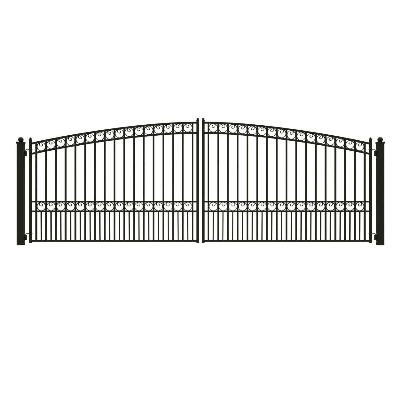 Chery Industrial 18’ x 6’ Steel Dual Swing Driveway Gate Paris‑Style