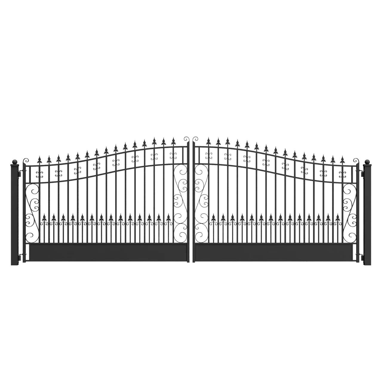 Chery Industrial 18’ x 6’ Steel Dual Swing Driveway Gate Venice‑Style