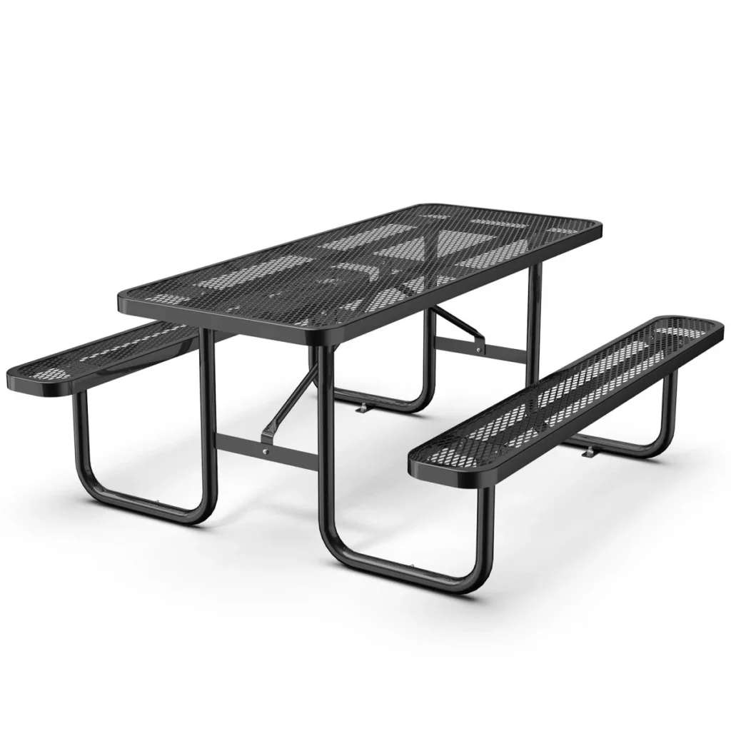 Chery Industrial 6 ft Metal Picnic Tables for Outdoors