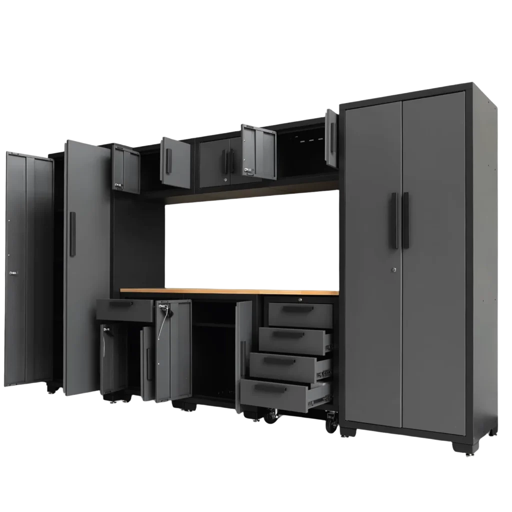 Chery Industrial 9-Piece Garage Storage Cabinet Set