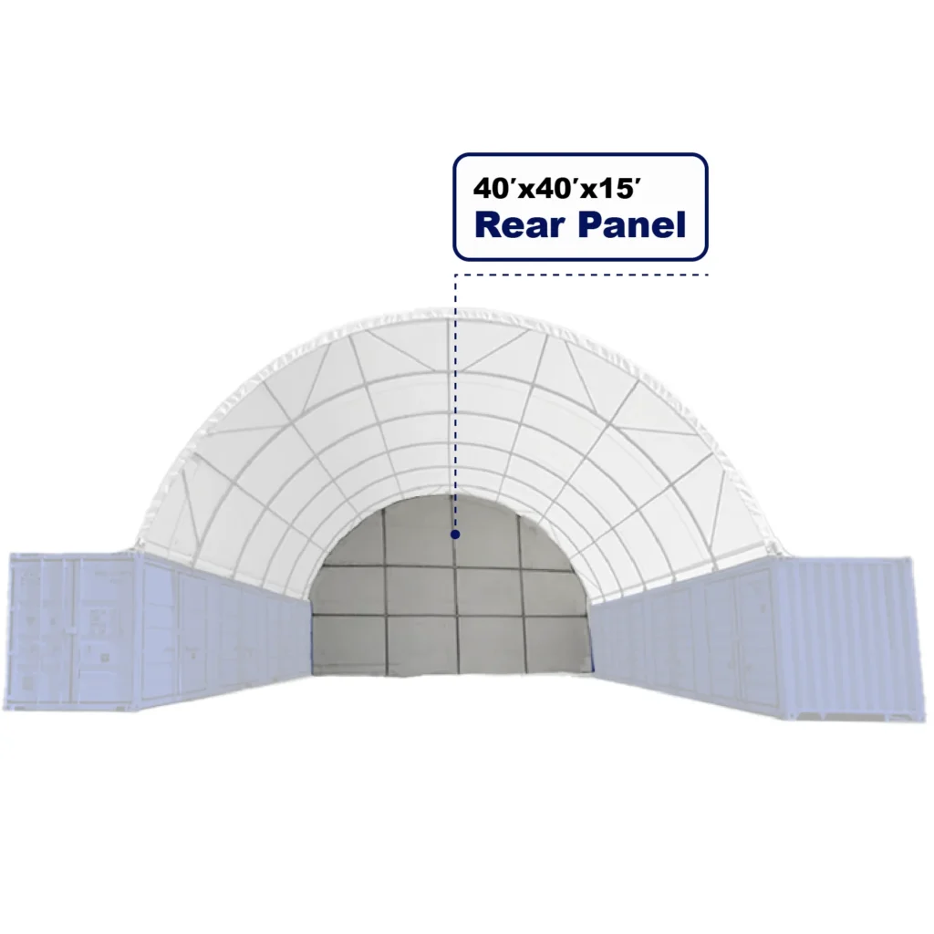 Chery Industrial Back Wall for Container Canopy Shelter 40'x40'x15'