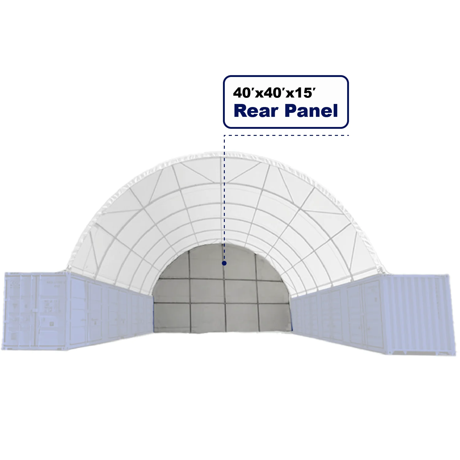 Chery Industrial Back Wall for Container Canopy Shelter 40'x40'x15'
