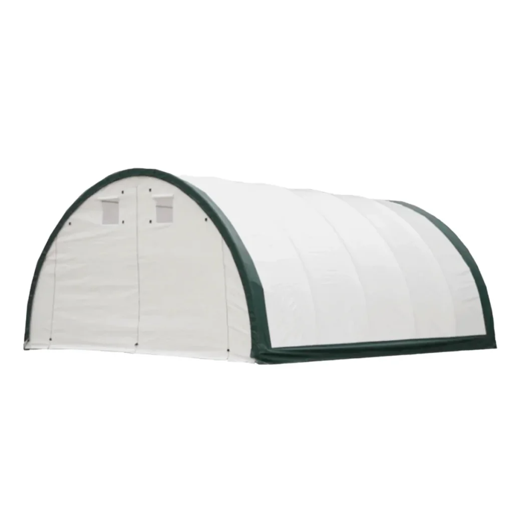 Chery Industrial Gold Mountain 20’ x 42’ x 12’ Single Truss Arch Storage Shelter – 840 sq ft Galvanized Steel Frame, 11 oz PE Canopy