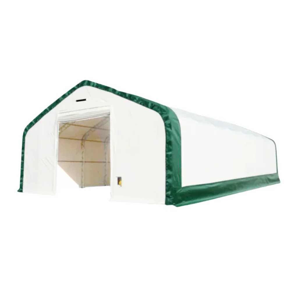 Chery Industrial Gold Mountain Double Truss Arch Storage Shelter 20′ W × 40′ L × 16′ H