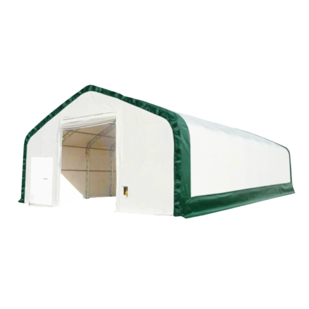 Chery Industrial Gold Mountain Double Truss Arch Storage Shelter 30′ W × 40′ L × 20′ H