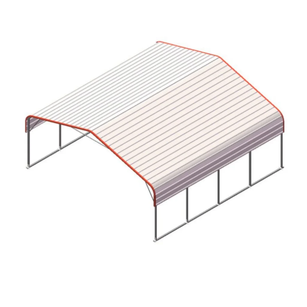 Chery Industrial Golden Mount Classic Steel Carport 20′ W x 20′ L
