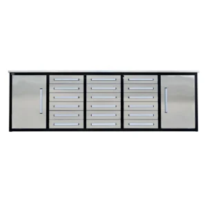 Chery Industrial Steelman 10’ Garage Storage Cabinet with Workbench, 18 Drawers & 2 Cabinets WW000182