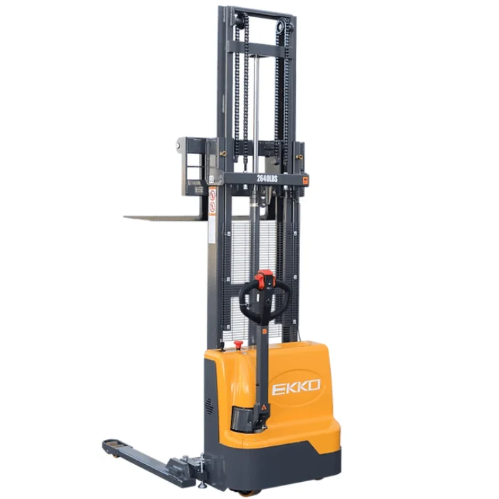 Ekko 2,640 lb Electric Straddle Stacker – 119" Max Lift Height | EB12E