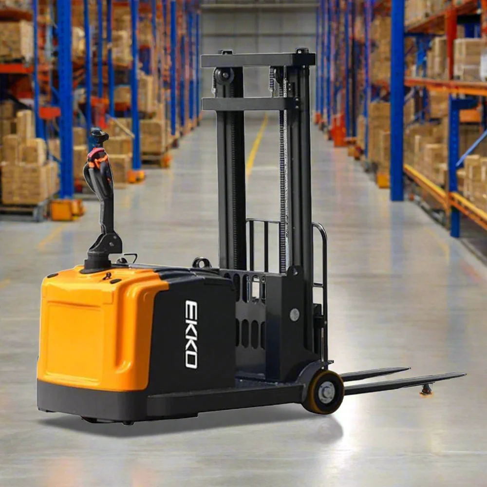Electric Counterbalanced Walkie Stacker | 3300 lbs. Capacity | Lift Height 130''| EKKO EK14-130