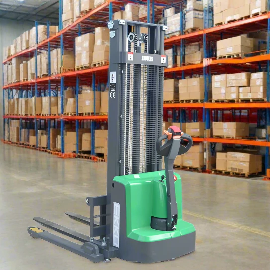 Electric Straddle Stacker | 2800 lbs Capacity | Lift Height 138'' | EKKO EB13E-138LI