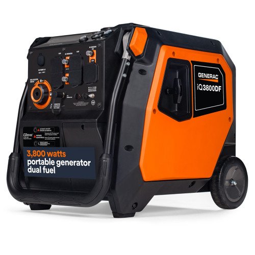 Generac 8946 iQ3800DF 3000W Electric Start Dual Fuel Portable Inverter Generator w/COsense (CARB Compliant)