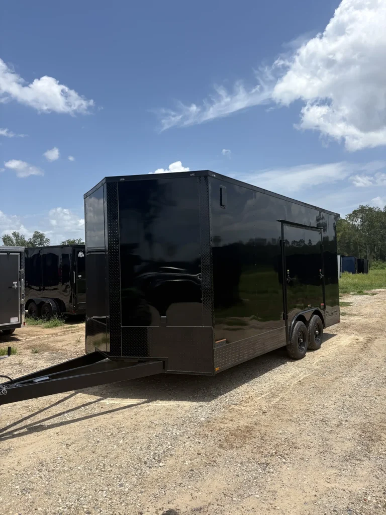 Hook And Line 8.5x18TA Black Blackout Enclosed Race Trailer