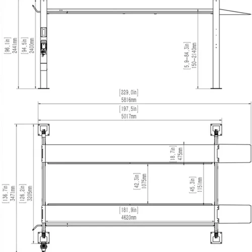 KT-4H110 11,000lbs 4 Post Lift - Image 6