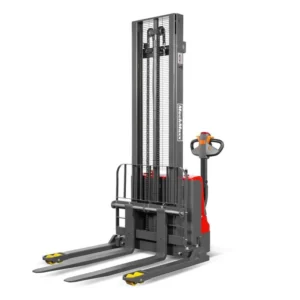 MechMaxx 202008 F26-138S Electric Straddle Stacker 2640 lb Lithium Battery 138" Lift Adjustable Forks & Legs