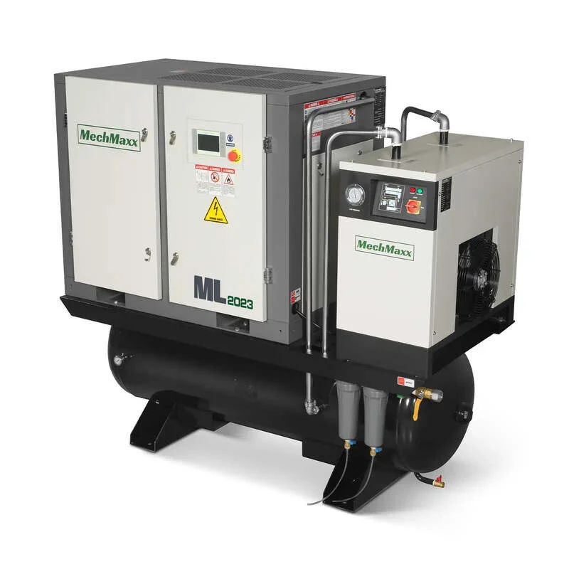 MechMaxx 300011 20HP Rotary Screw Air Compressor with Dryer & 105-Gal Tank – 78 CFM Industrial Air System