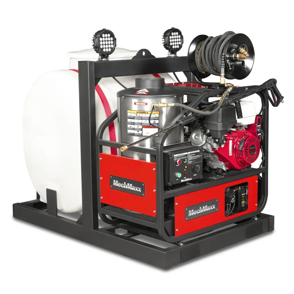 MechMaxx 4000 PSI 4 GPM HONDA E-Start Engine Hot Water Pressure Washer Skid Mounted with 175 Gal Tank, HPW40HT