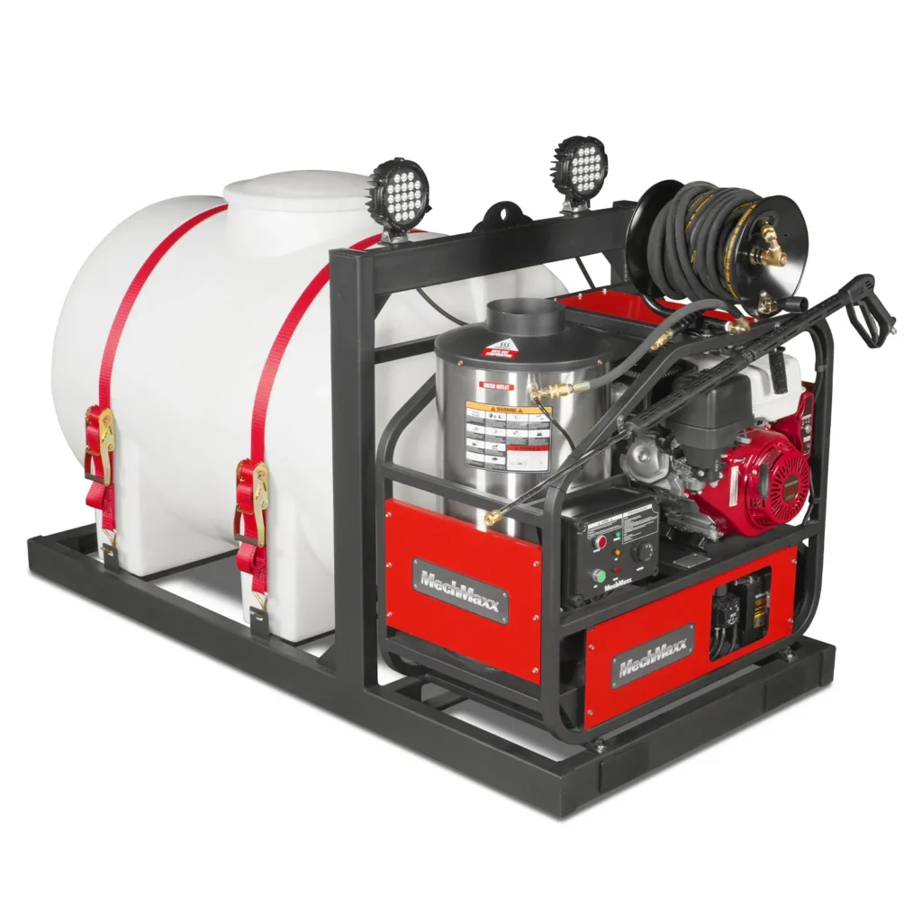 MechMaxx 4000 PSI 4 GPM HONDA E-Start Engine Hot Water Pressure Washer Skid Mounted with 245 Gal Tank, HPW40HBT
