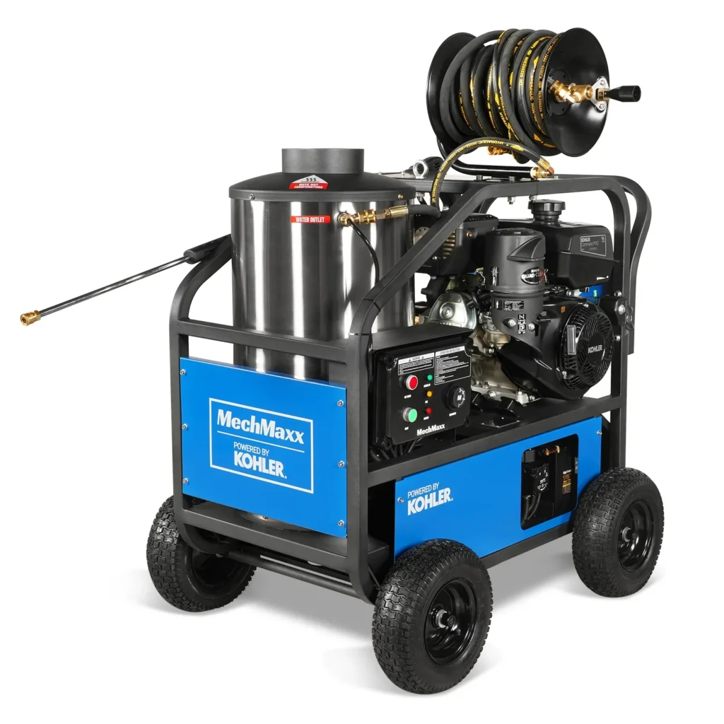 MechMaxx 4000 PSI 4 GPM KOHLER E-Start Engine Hot Water Pressure Washer with Hose Reel, HPW40K