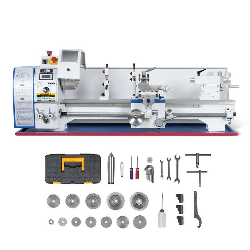 MechMaxx 500005 10" x 30" Variable Speed Metal Lathe – 1.5HP Brushless Motor, 1.5" Spindle Bore