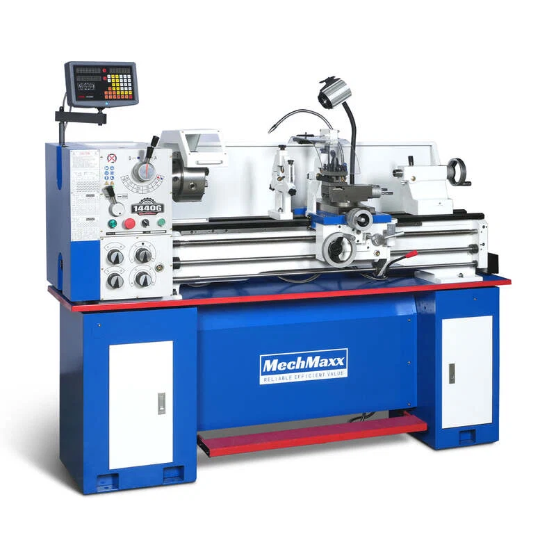 MechMaxx 500009 1440G 14" x 40" Industrial Metal Lathe with DRO – 2HP Precision Gearhead Lathe with Stand