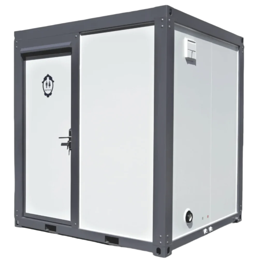 Portable Toilet with Fan‑Shaped Door Shower