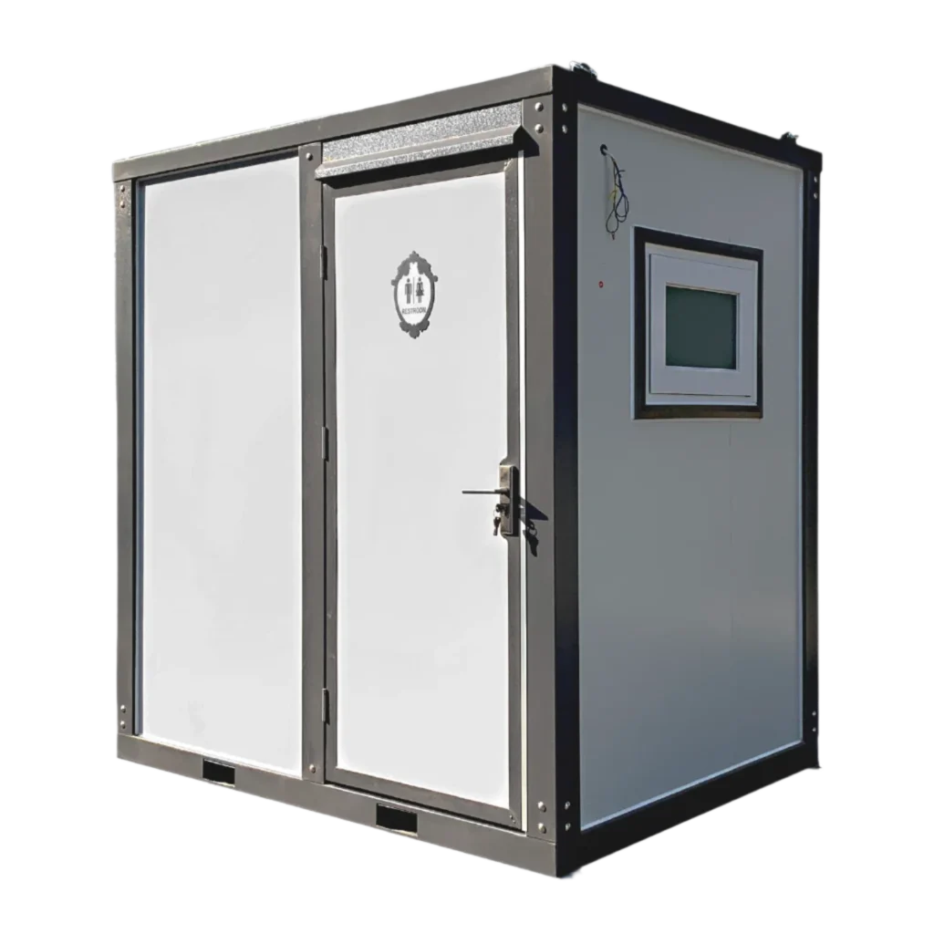 Portable Toilet with Shower Curtain Style