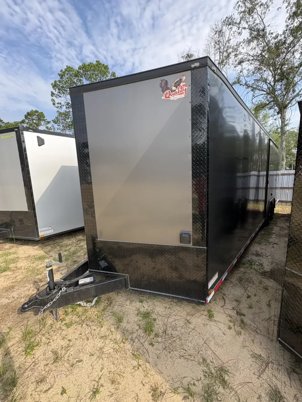 8.5x28TA2 Quality Cargo Race Trailer Charcoal Blackout Package - Gallery View 6