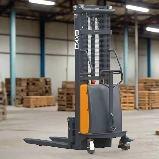 Semi-Electric Fork-Over Stacker | 3300 lbs Capacity | Lift Height 119.3'' | EKKO EA15C