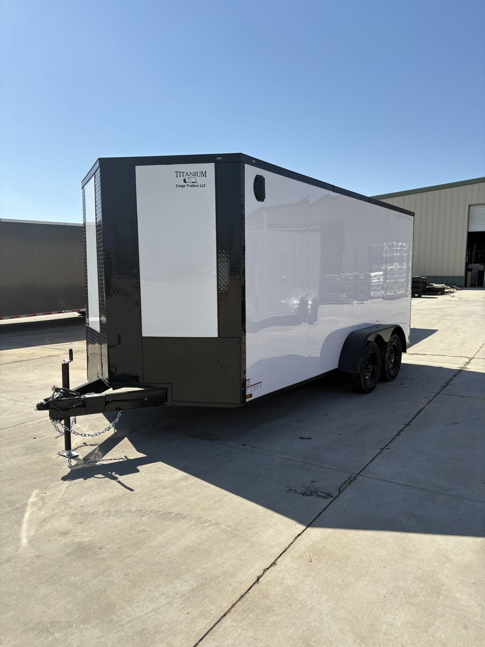 Titanium Cargo 7x16 Tandem Axle White Blackout Enclosed Cargo Trailer