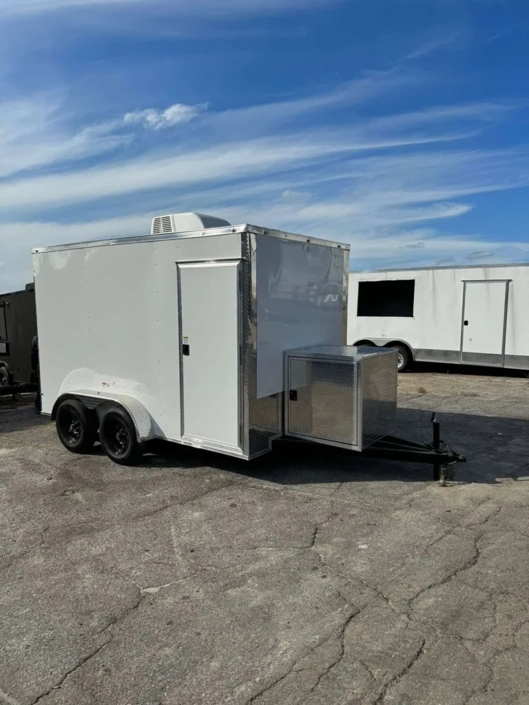 White Hook and Line Cargo 7x12 Tandem Axle Splicing Trailer
