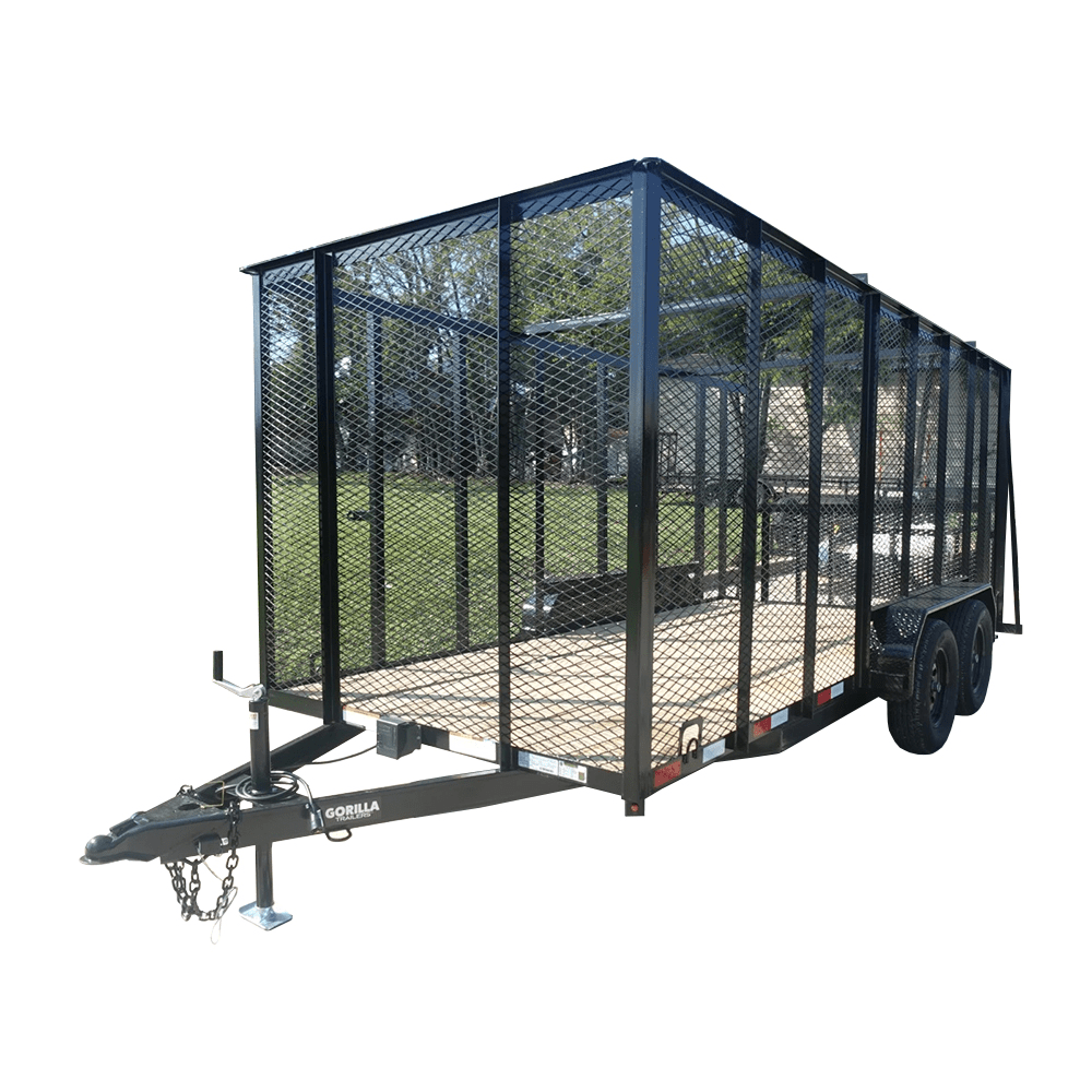 6.4×16 Dovetail Utility Trailer 6ft Mesh Sides (2) 3,500lb Axles