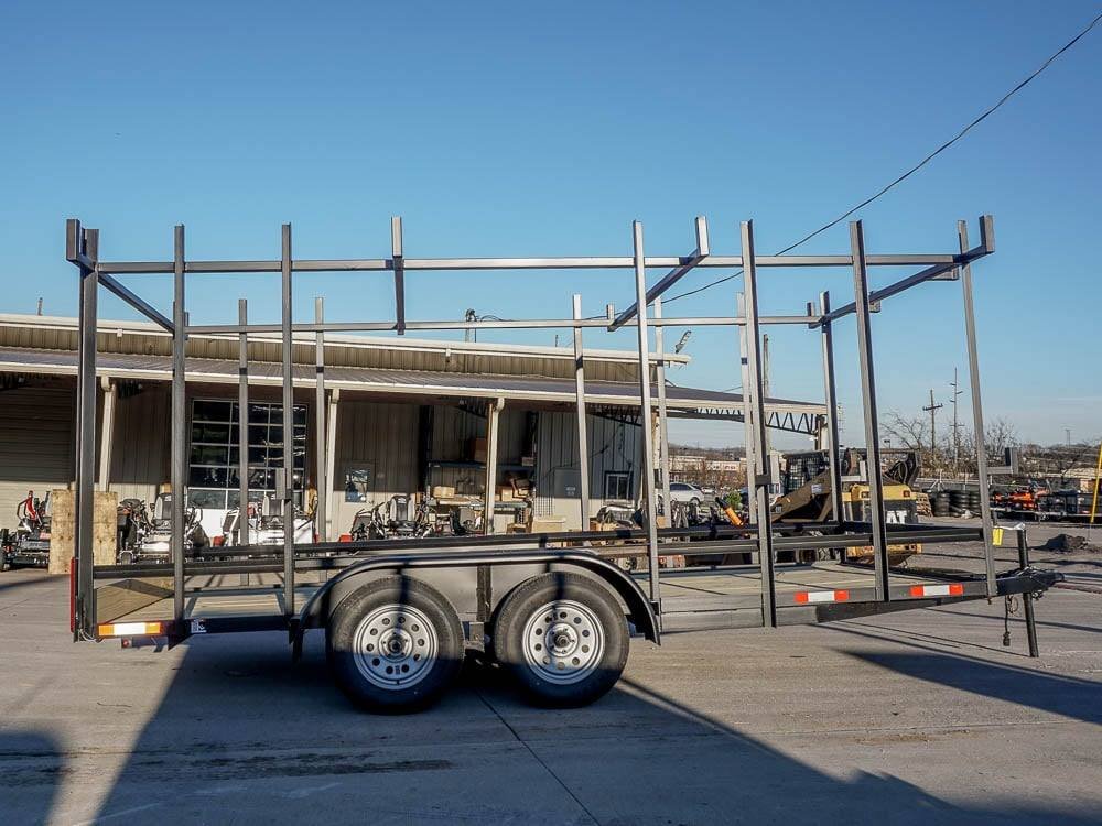 6.4 x 16 Straight Deck Tandem Axle Utility Trailer w/ 6ft Ladder Racks - Image 2