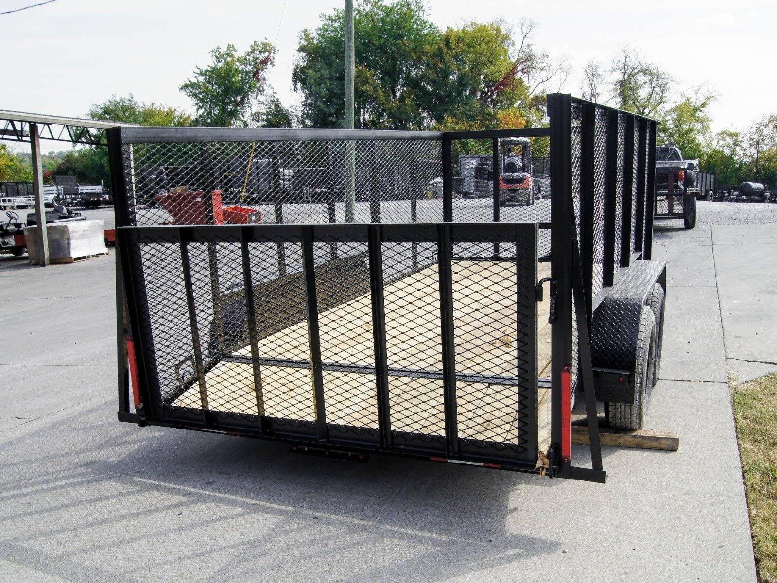 6.4x14 Dovetail Utility Trailer 4ft Mesh (2) 3500lb Axles - Image 4