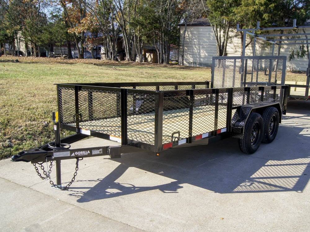 6.4x14 Straight Deck Utility Trailer 2ft Mesh Sides (2) 3500lb Axles 7K GVWR