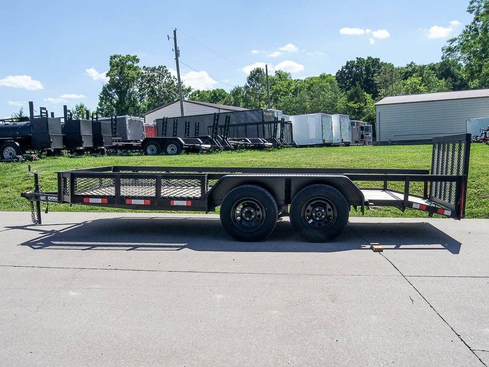 6.4x16 Dovetail Utility Trailer with Side Baskets (2) 3500lb Axles - Image 4