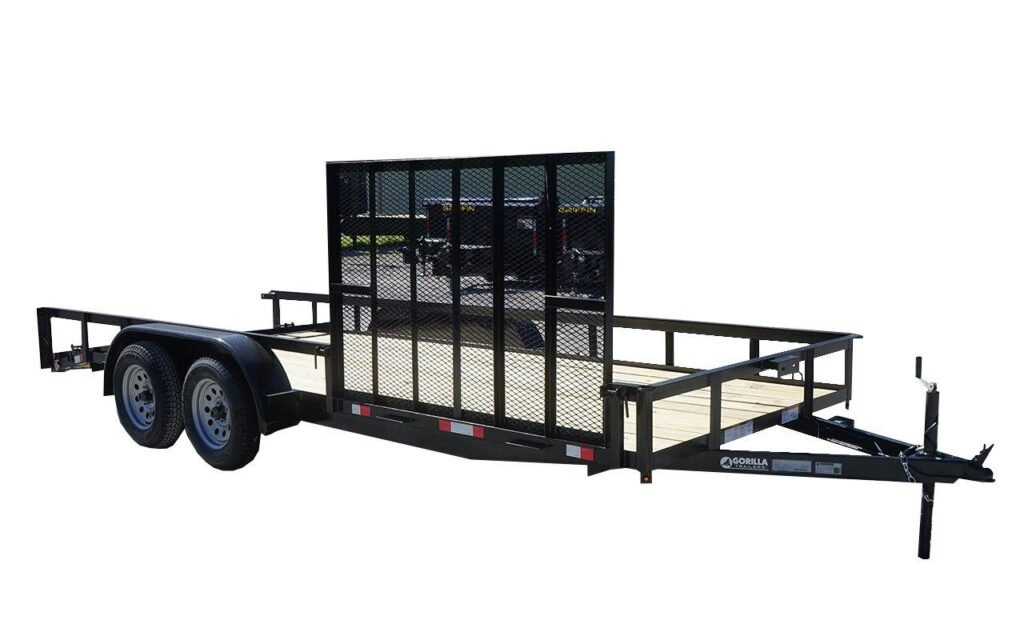 6.4x18 Dovetail Utility Trailer with Side Gate (2) 3,500lb Axle