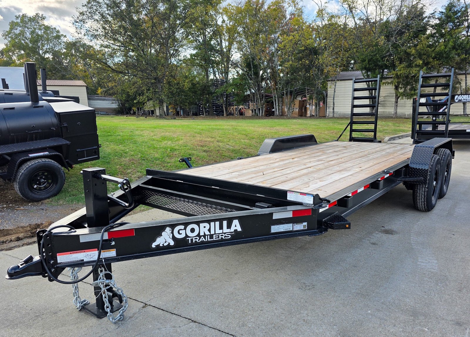 7' x 18' I-Beam Equipment Trailer (2) 7K Axles Stand-Up Ramps 14K GVWR
