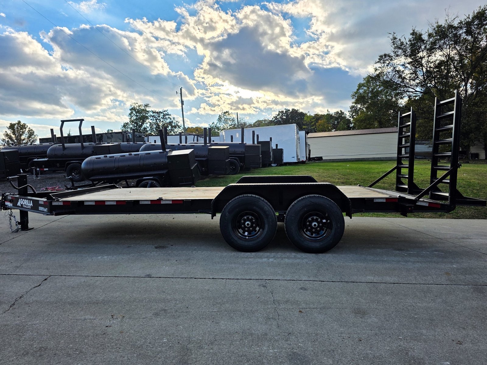 7' x 18' I-Beam Equipment Trailer (2) 7K Axles Stand-Up Ramps 14K GVWR - Image 5