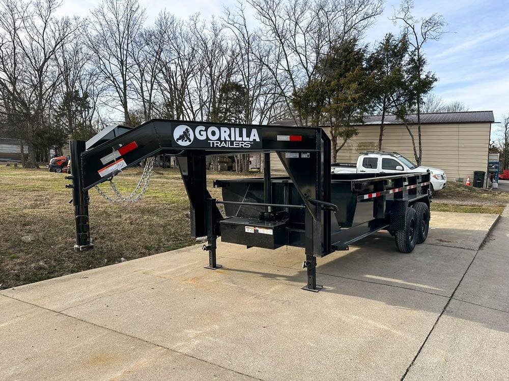 7x14 Gorilla Telescopic Gooseneck IBeam Dump Trailer 2ft Sides (2) 7K Axles - Image 3