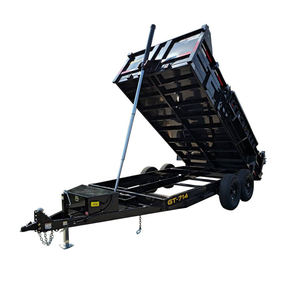 7x14 Telescopic Hydraulic Dump Trailer with 2ft Sides (2) 7K Axles 14K GVWR