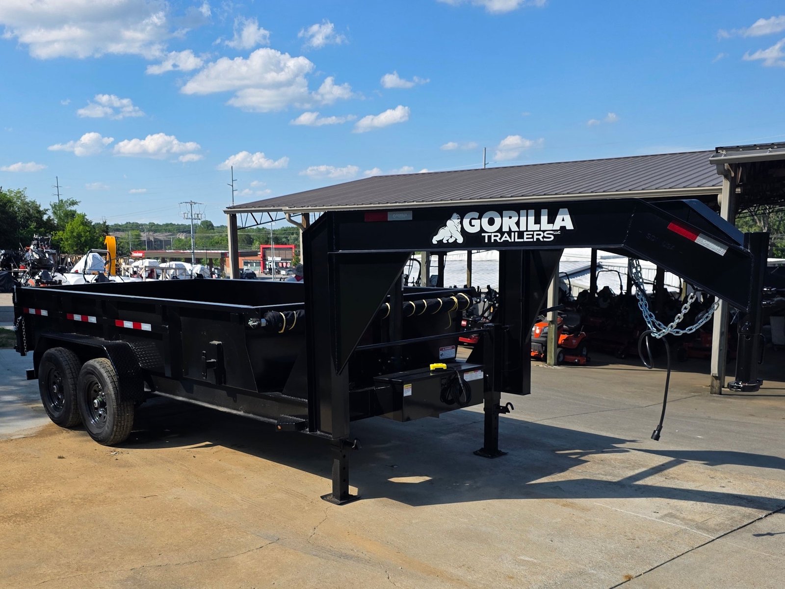 7x16 Gorilla Telescopic Gooseneck IBeam Dump Trailer 2ft Sides (2) 7K Axles - Image 8