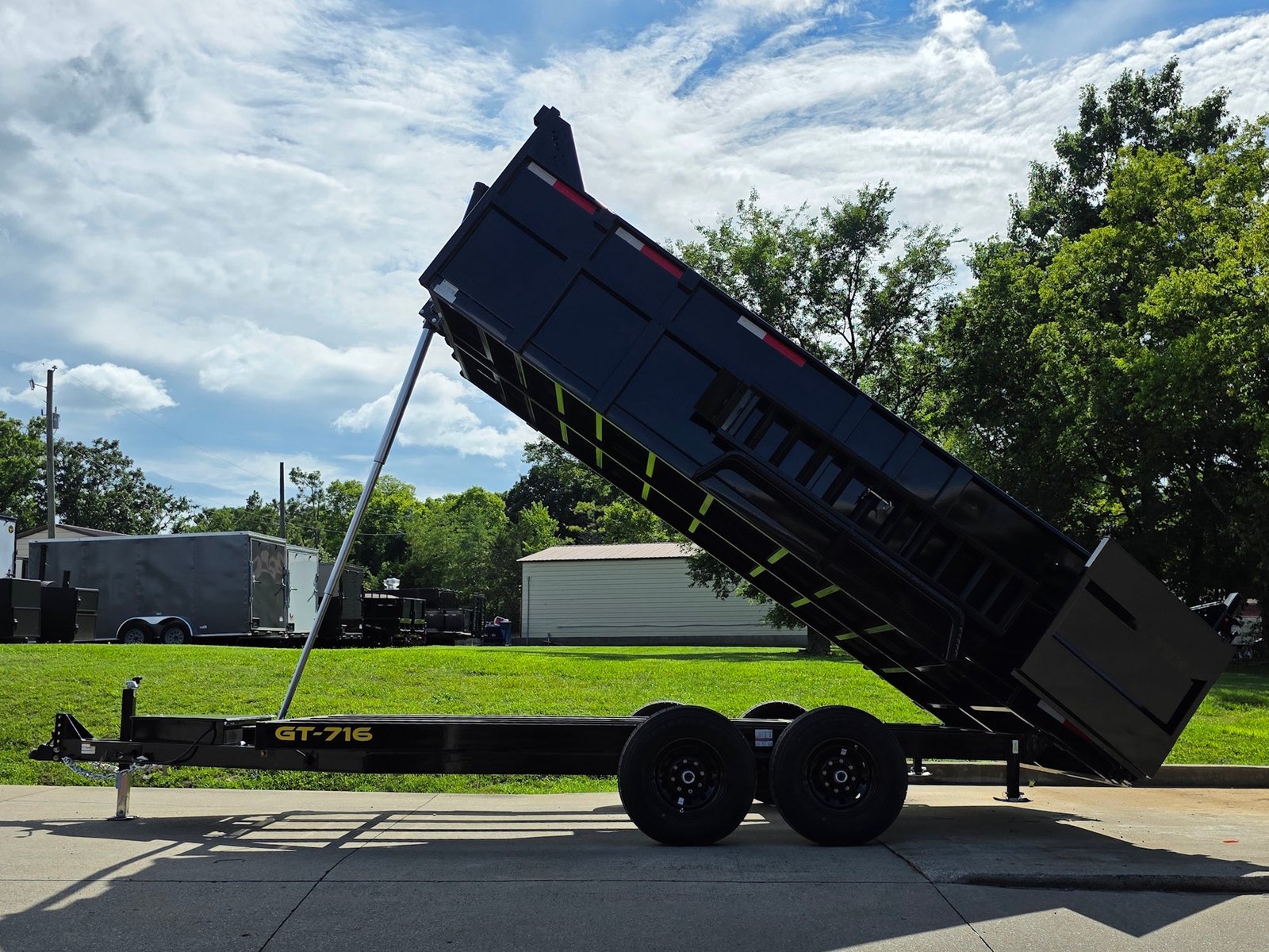 7x16 Telescopic Dump Trailer with 3ft Sides Powder Coated (2) 7K Axles GVWR 14k - Image 3