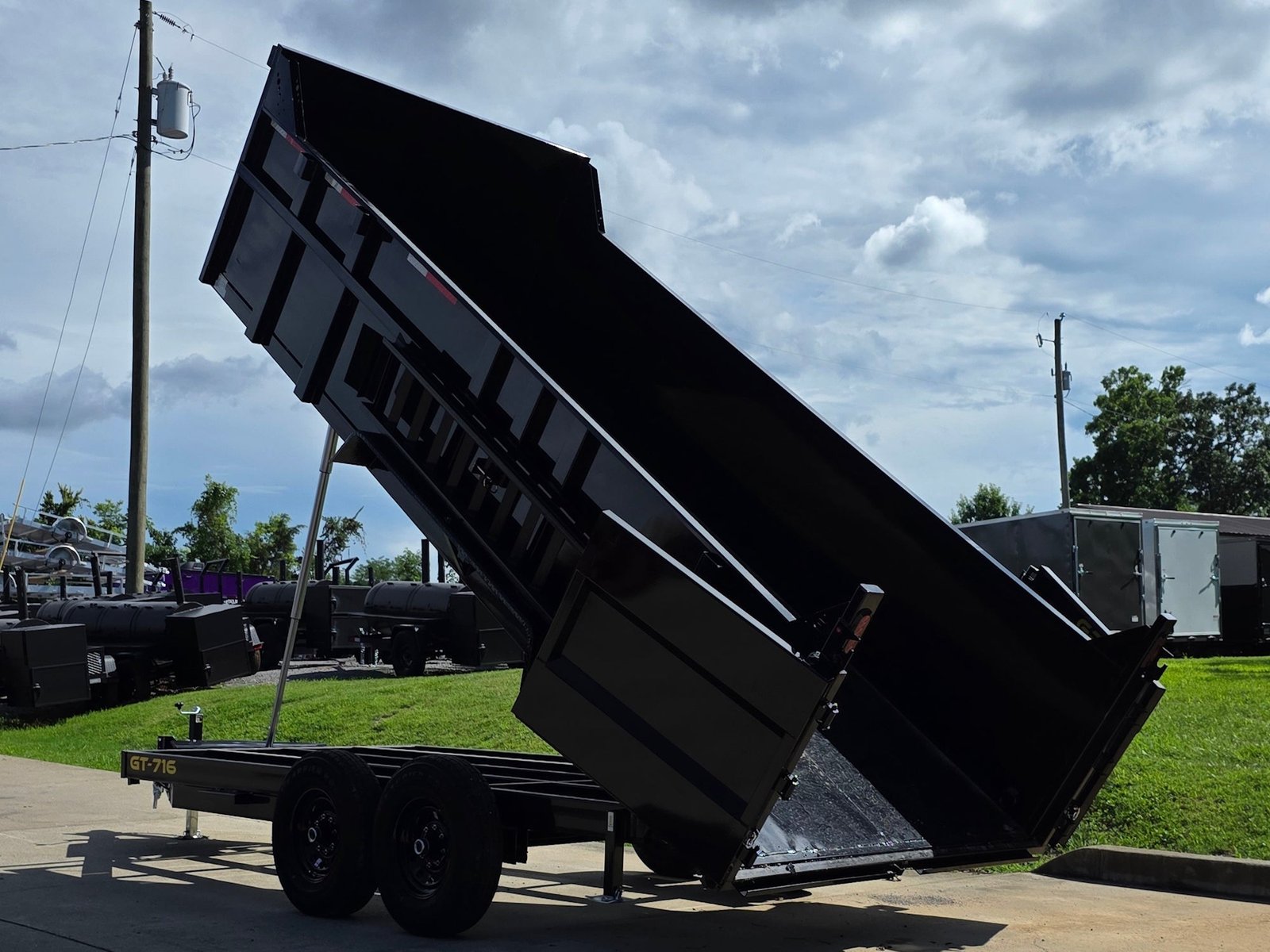 7x16 Telescopic Dump Trailer with 3ft Sides Powder Coated (2) 7K Axles GVWR 14k - Image 4