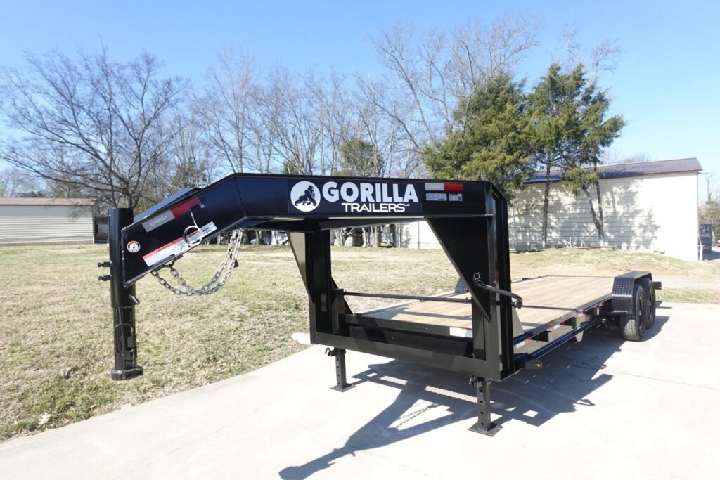 7x22 Gooseneck Tilt Car Hauler Trailer (2) 7K Drop Axles with Brakes 14K GVWR