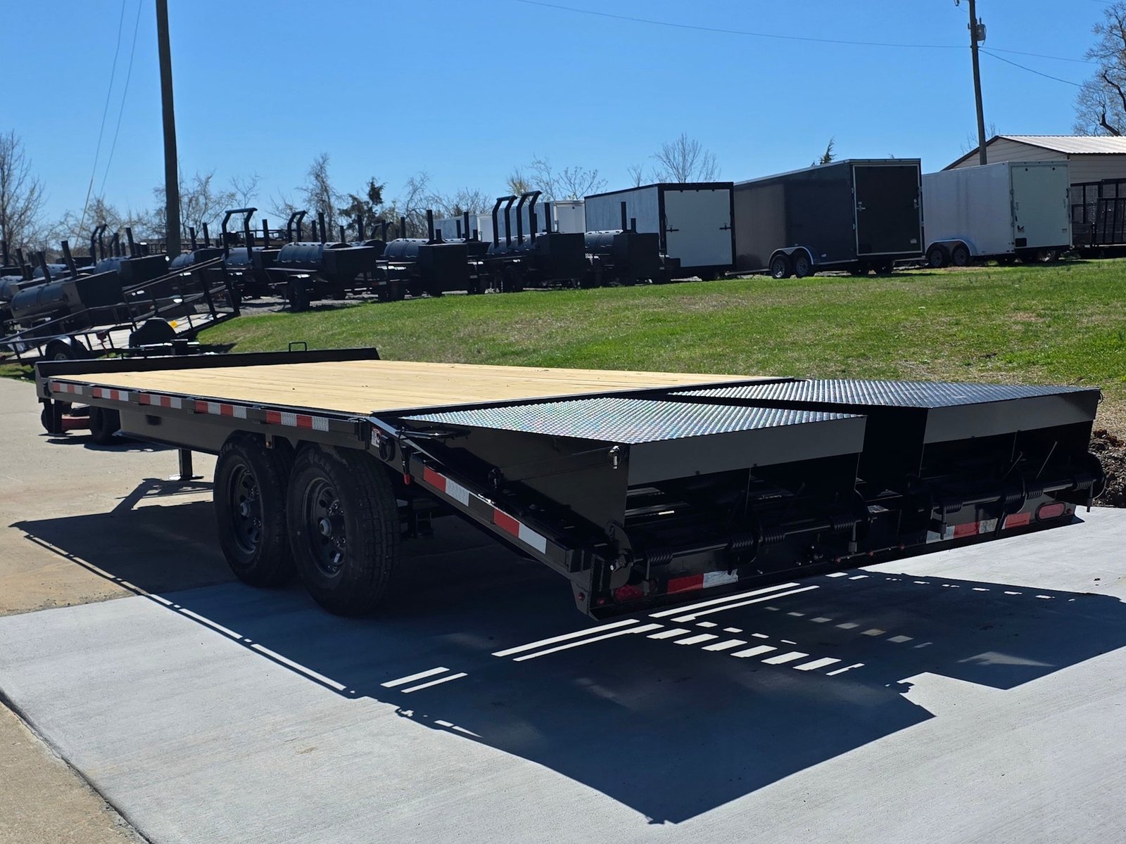 8.5x20 I Beam Deck over Dovetail Equipment Trailer 2-7k Axles with King Kong Ramps - Image 6