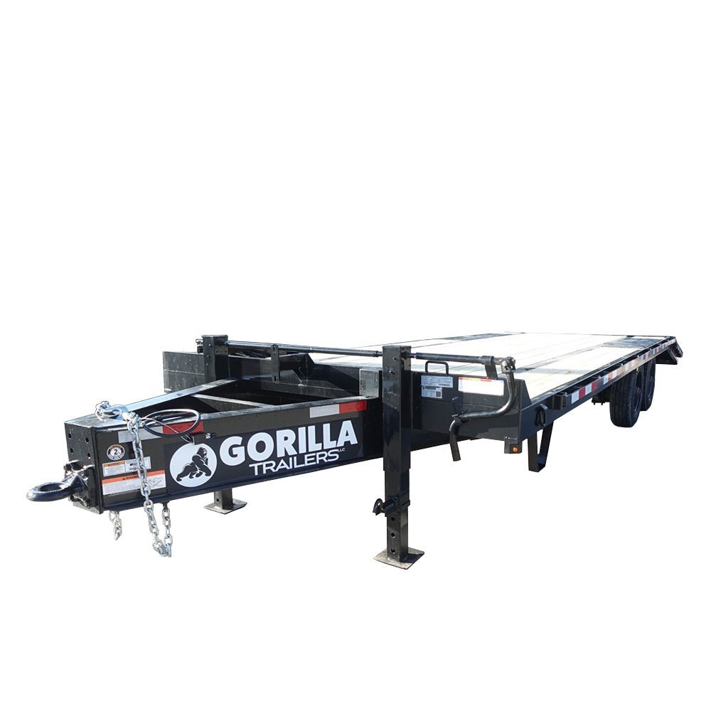 8.5x25 IBeam Deckover Dovetail Trailer (2) 10K Axles King Kong Ramps 20K GVWR