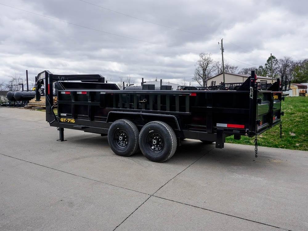 Hydraulic 7'x16' 2ft Side Gooseneck Dump Trailer (2) 7K Axles - Image 6